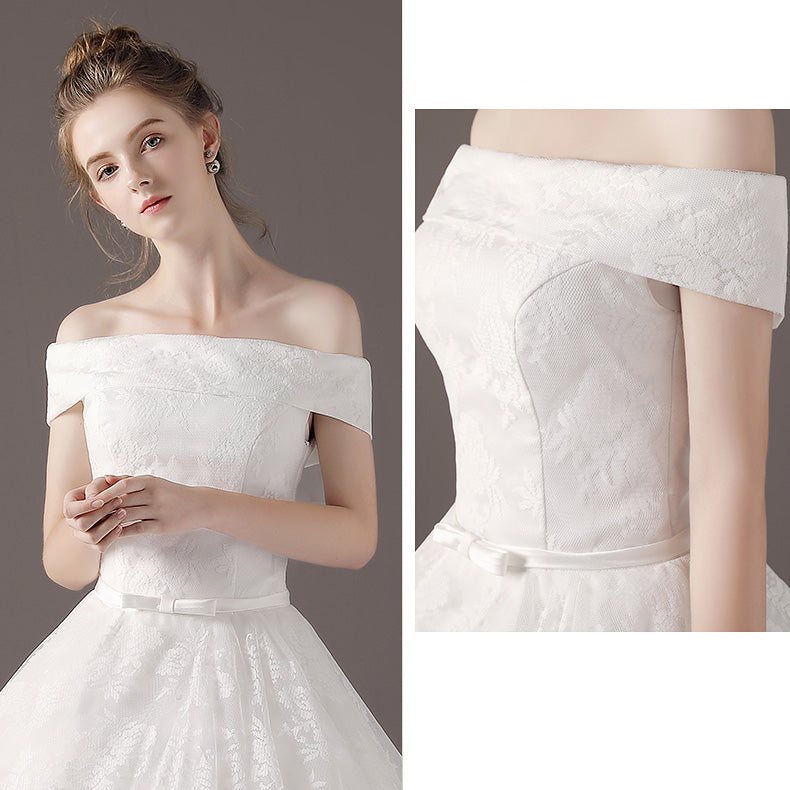 【wd53m】オフショルダー花柄Aラインドレス