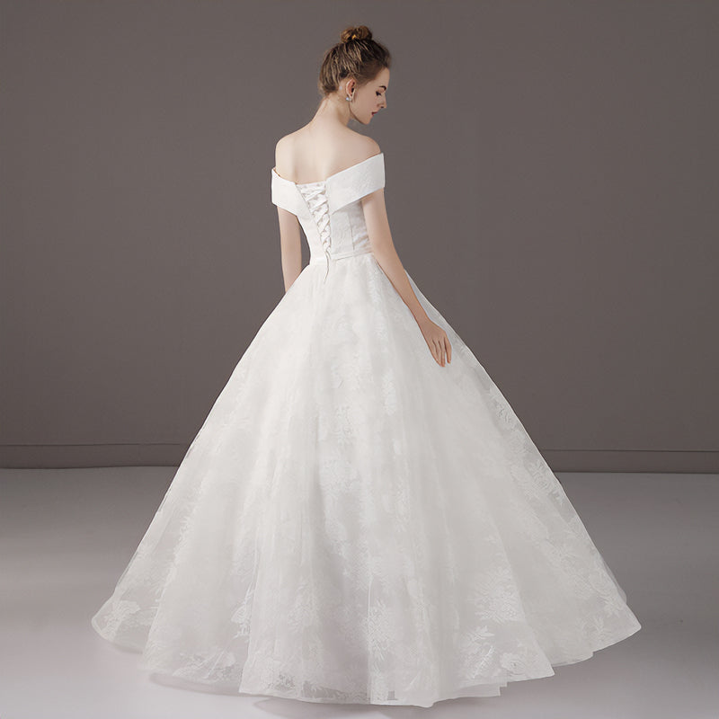 【wd53m】オフショルダー花柄Aラインドレス