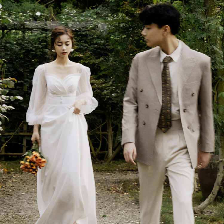 【wd599ls】シアーロングスリーブハートカットボタンドレス スレンダー