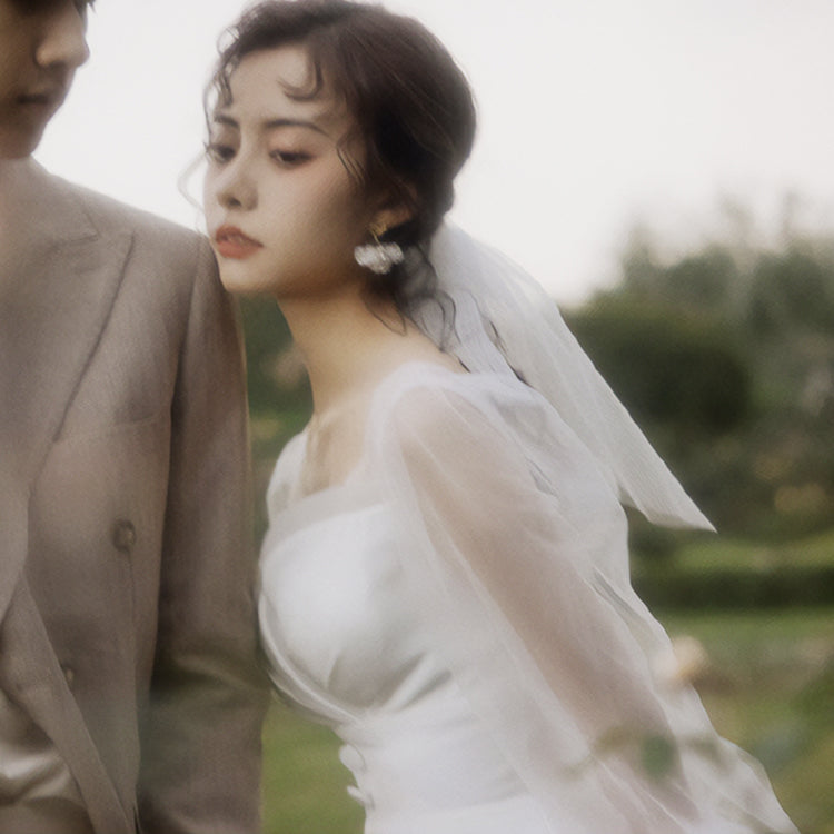 【wd599ls】シアーロングスリーブハートカットボタンドレス スレンダー