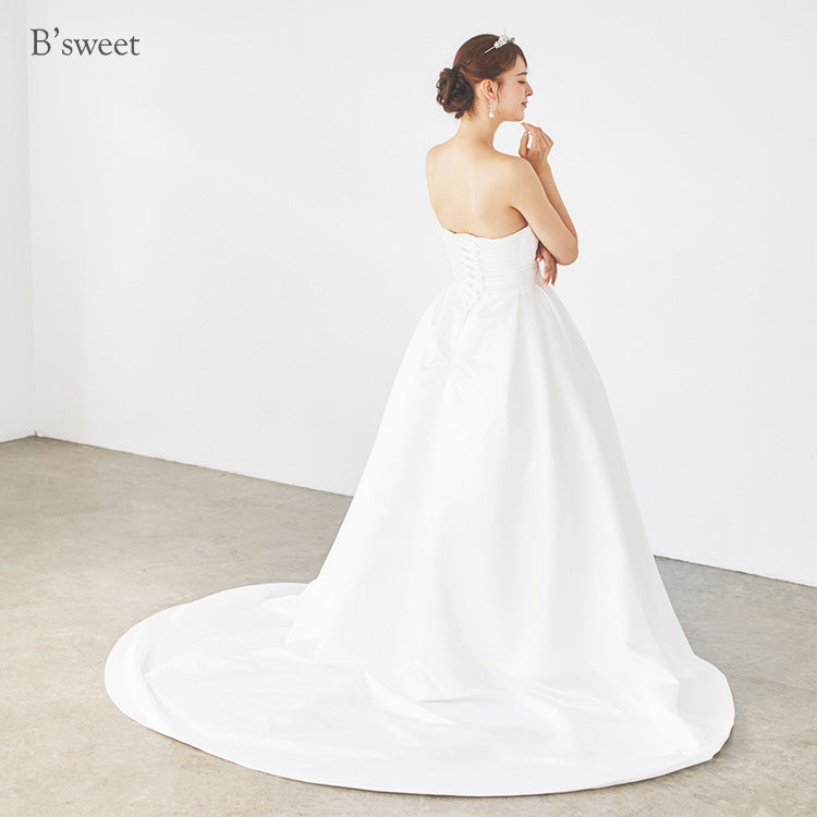 【wd636ls】サテン調ビスチェドレス プリンセスライン