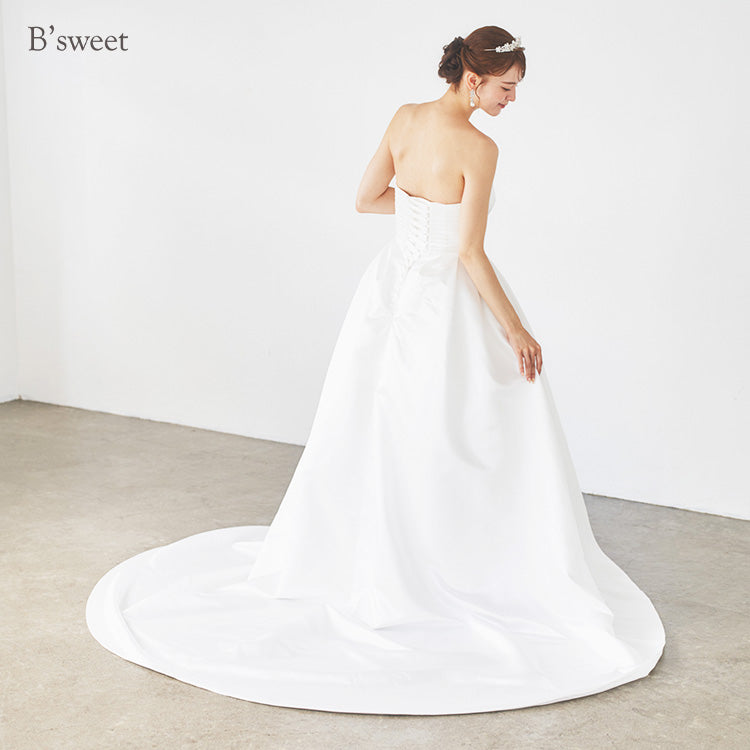 【wd636ls】サテン調ビスチェドレス プリンセスライン