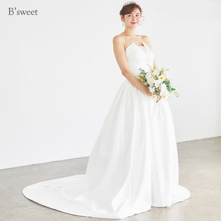 【wd636ls】サテン調ビスチェドレス プリンセスライン