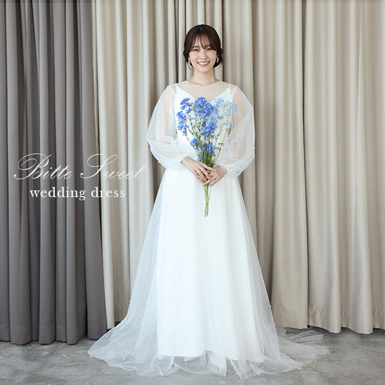 【wd656as】チュールパールワンピースキャミソール2wayドレス