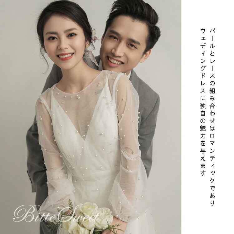 【wd656as】チュールパールワンピースキャミソール2wayドレス