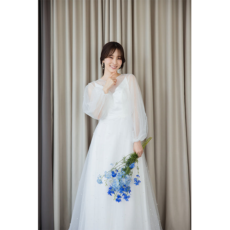 【wd656as】チュールパールワンピースキャミソール2wayドレス