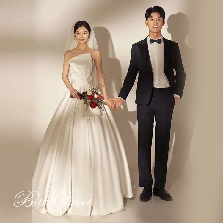 【wd664mi】ビッグリボンデザインビスチェドレス プリンセスライン