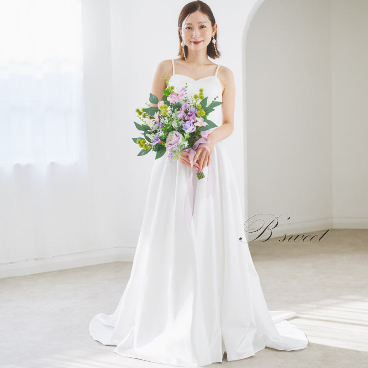 【wd669mi】ショルダーパールAラインキャミドレス