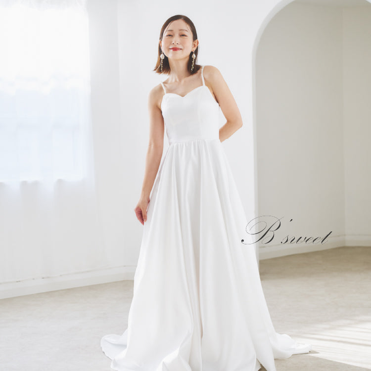 【wd669mi】ショルダーパールAラインキャミドレス