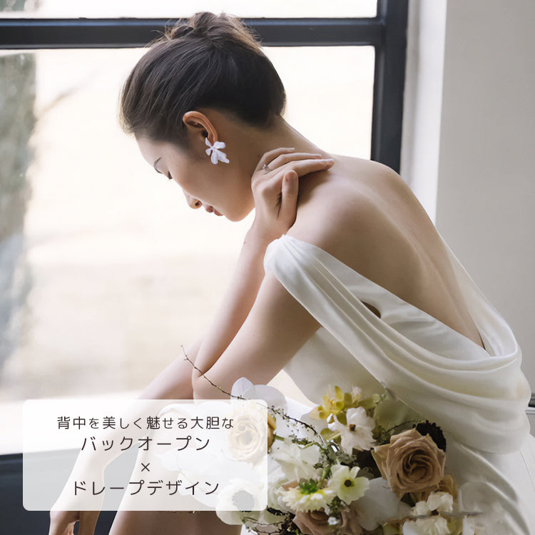 【wd678sr】バックドレープスリットドレス スレンダーライン