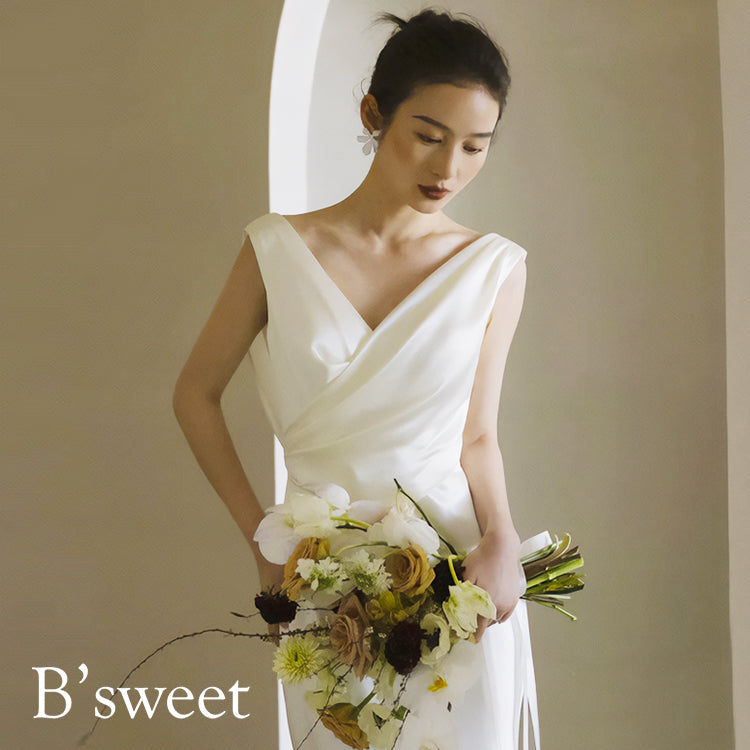 【wd678sr】バックドレープスリットドレス スレンダーライン