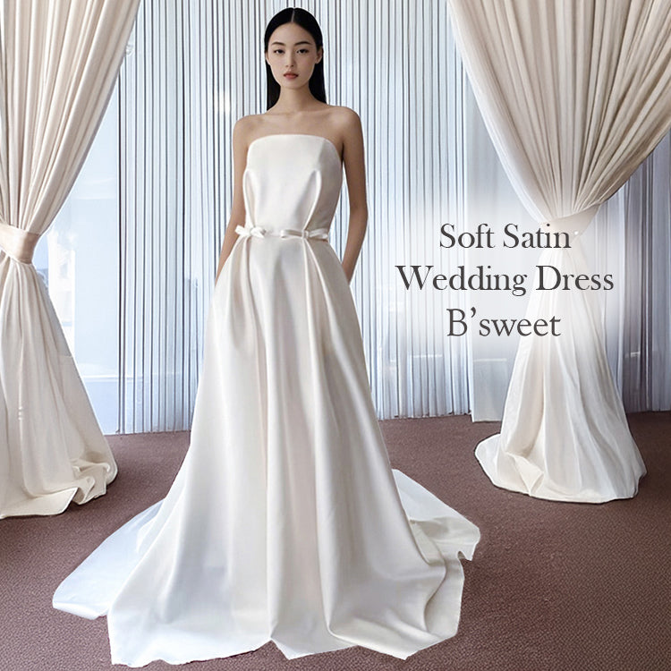 【wd684yj】ウエストリボンAラインドレス