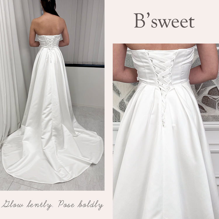 【wd684yj】ウエストリボンAラインドレス