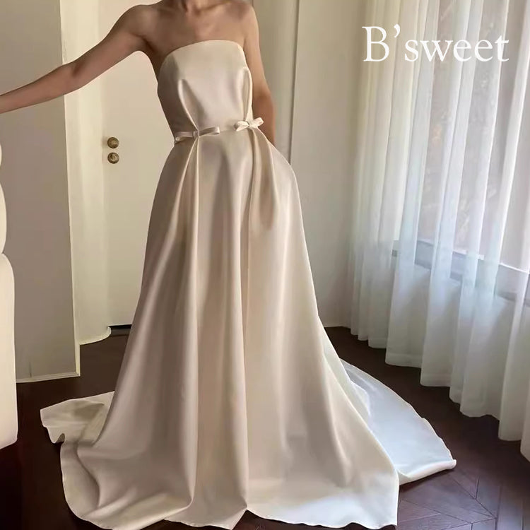 【wd684yj】ウエストリボンAラインドレス