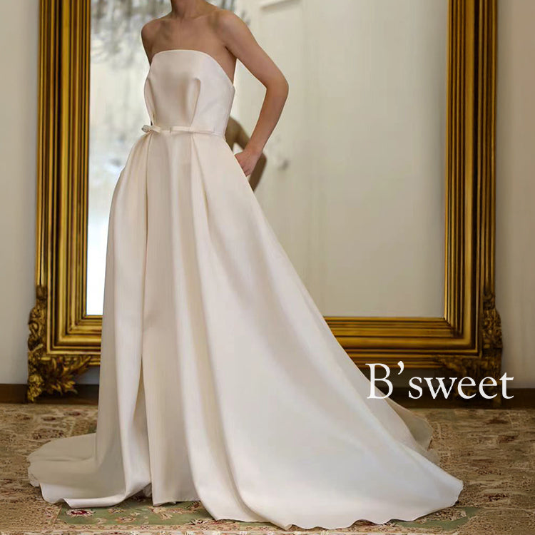 【wd684yj】ウエストリボンAラインドレス