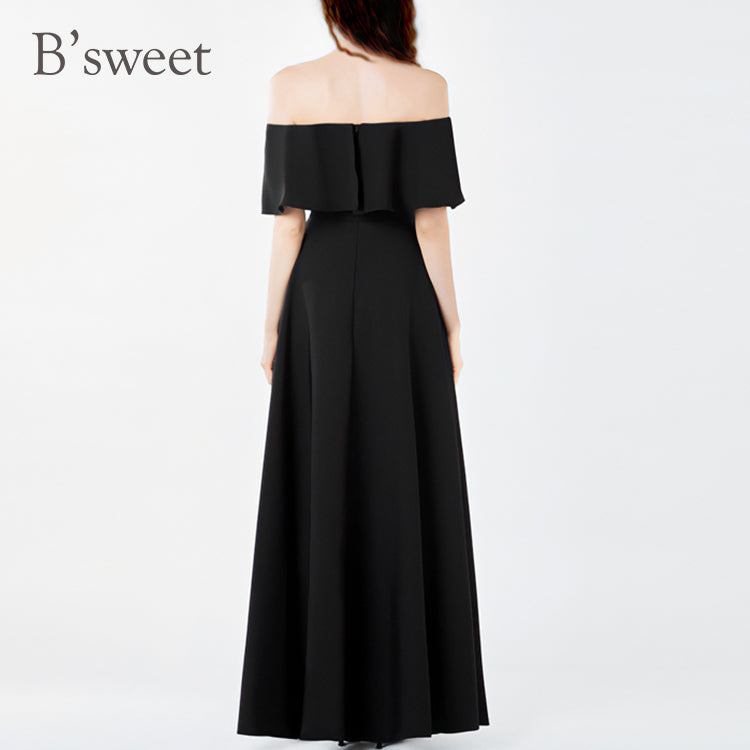 【wd689ls】オフショルダーフリルドレス Aライン