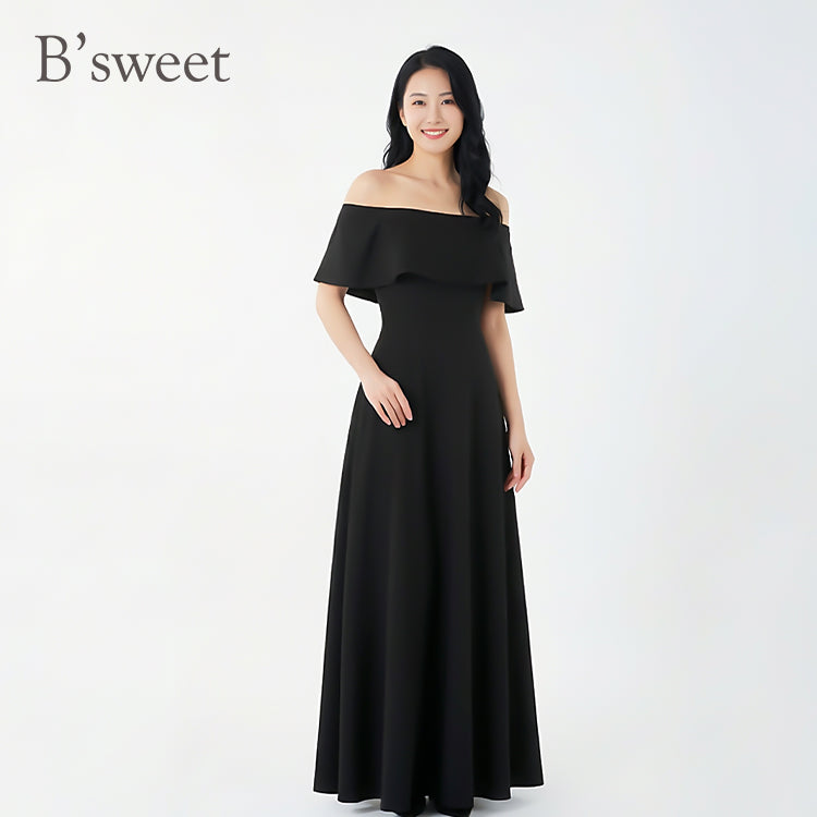 【wd689ls】オフショルダーフリルドレス Aライン