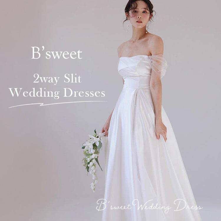 【wd691ls】2スタイルパールスリーブドレス  Aライン