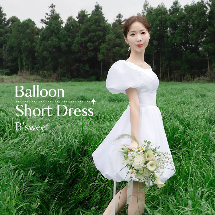 【wd693jx】パフスリーブ バルーンドレス