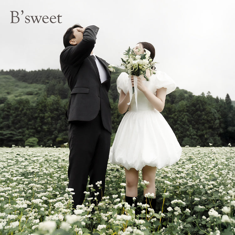 【wd693jx】パフスリーブ バルーンドレス