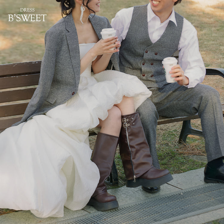 【wd694jx】バルーンフィッシュテールショートドレス フィッシュテール