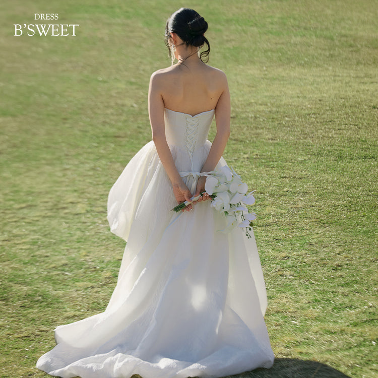 【wd694jx】バルーンフィッシュテールショートドレス フィッシュテール