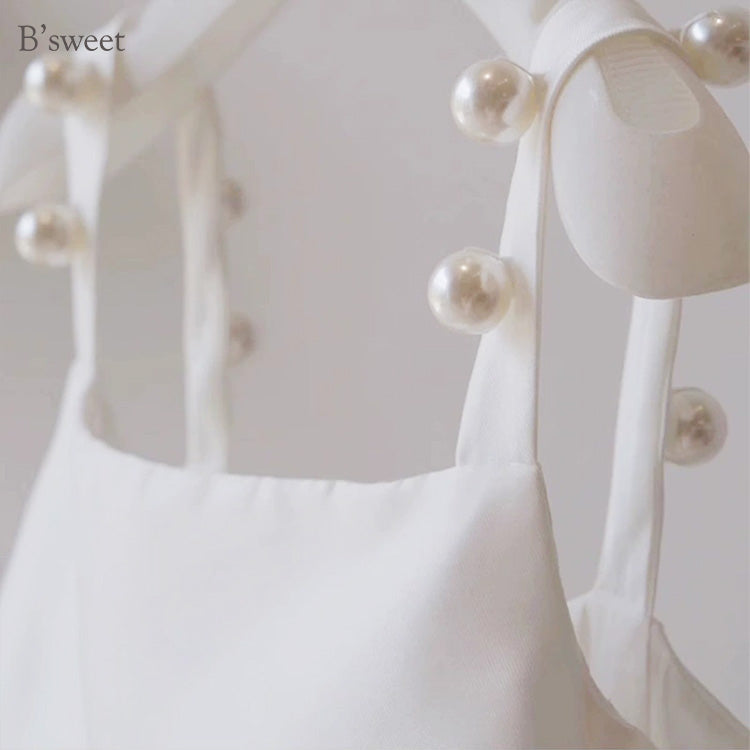 【wd714sr】パールストラップキャミソールドレス スレンダーライン