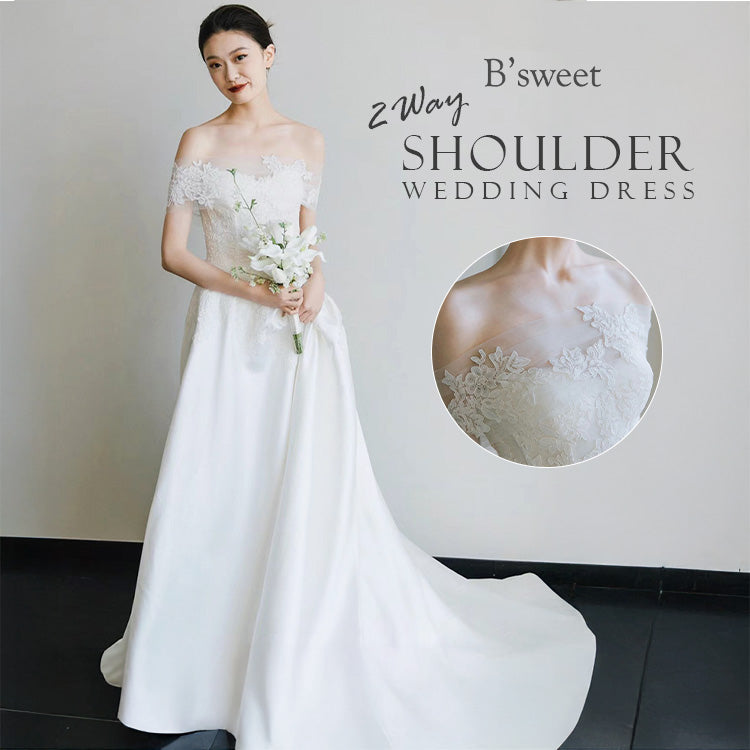 レースAラインウエディングドレス