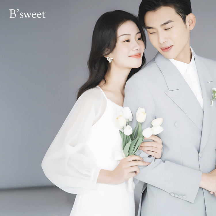 ロングスリーブシフォンドレス スレンダーライン