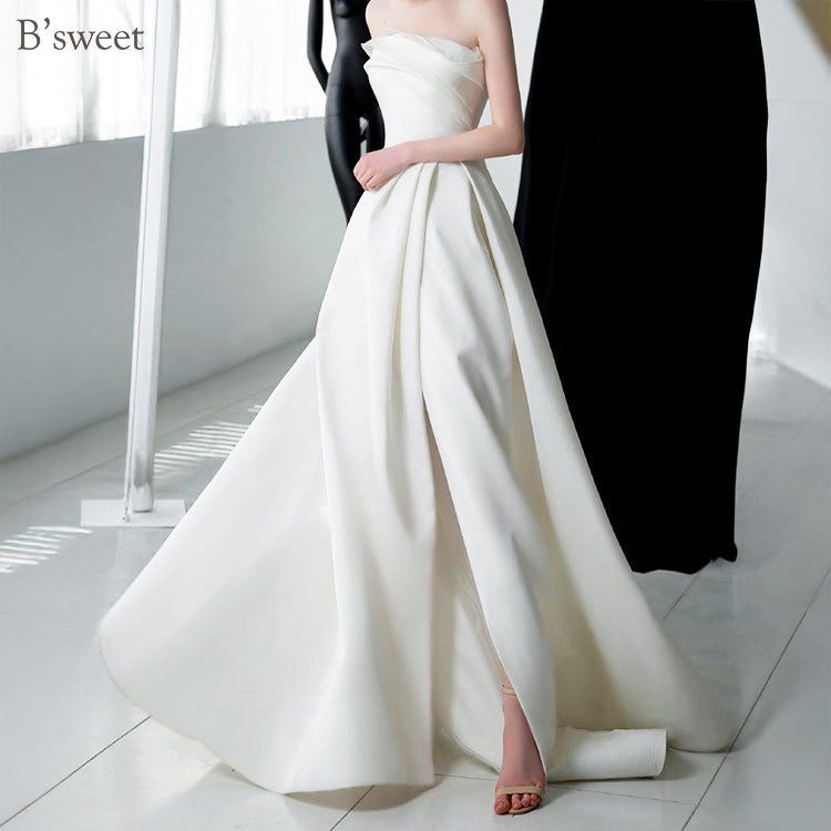 【wd727as】ビスチェフィッシュテールトレーンドレス Aライン