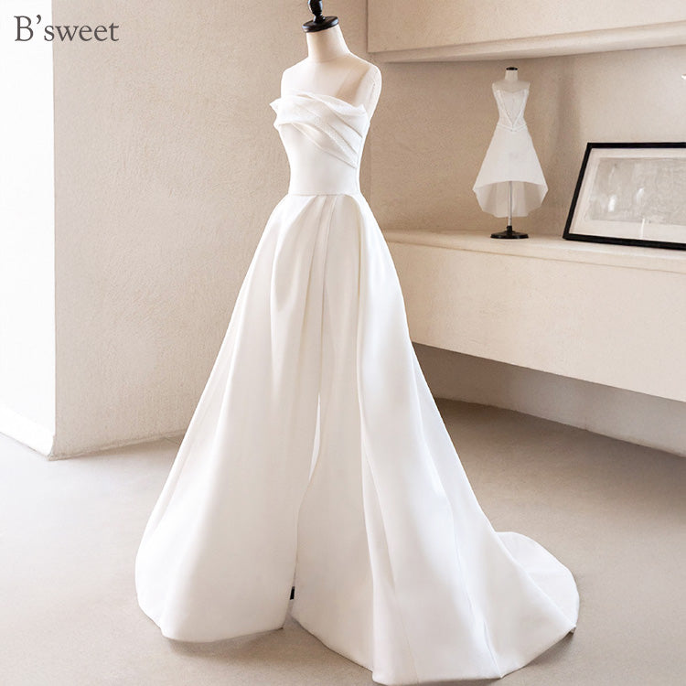 【wd727as】ビスチェフィッシュテールトレーンドレス Aライン