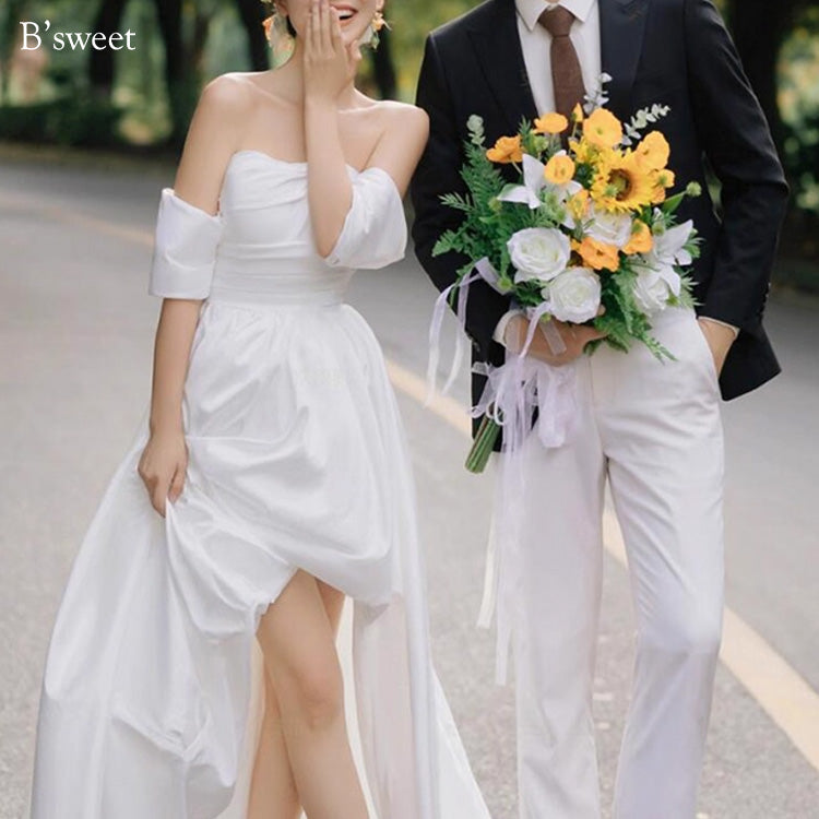 【wd728as】オフショルフィッシュテールバルーンドレス Aライン