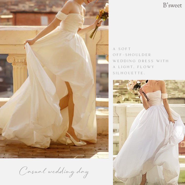 【wd728as】オフショルフィッシュテールバルーンドレス Aライン