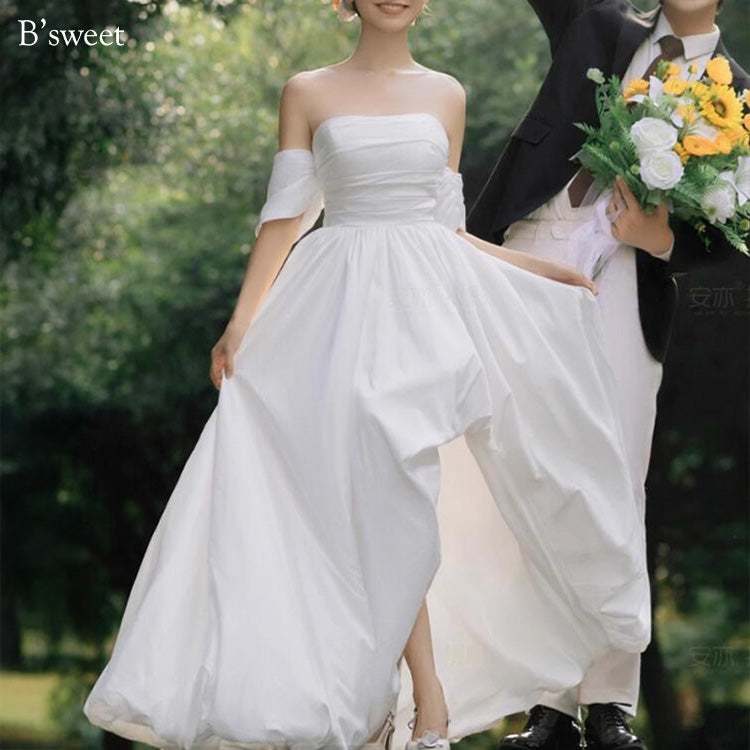 【wd728as】オフショルフィッシュテールバルーンドレス Aライン