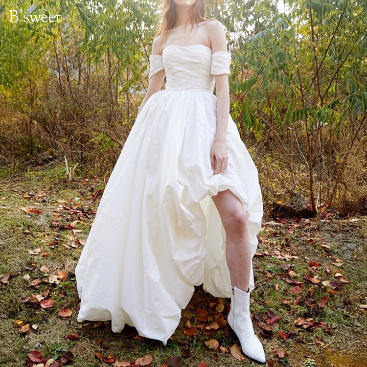 【wd728as】オフショルフィッシュテールバルーンドレス Aライン