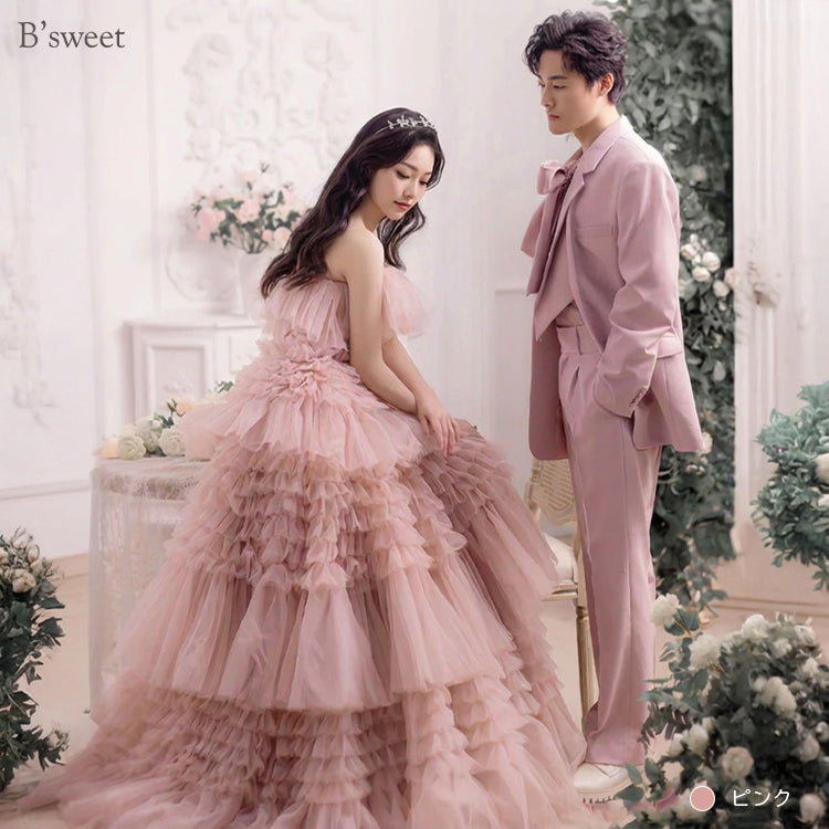 【wd733yi】フリルビスチェトレーンドレス プリンセスライン