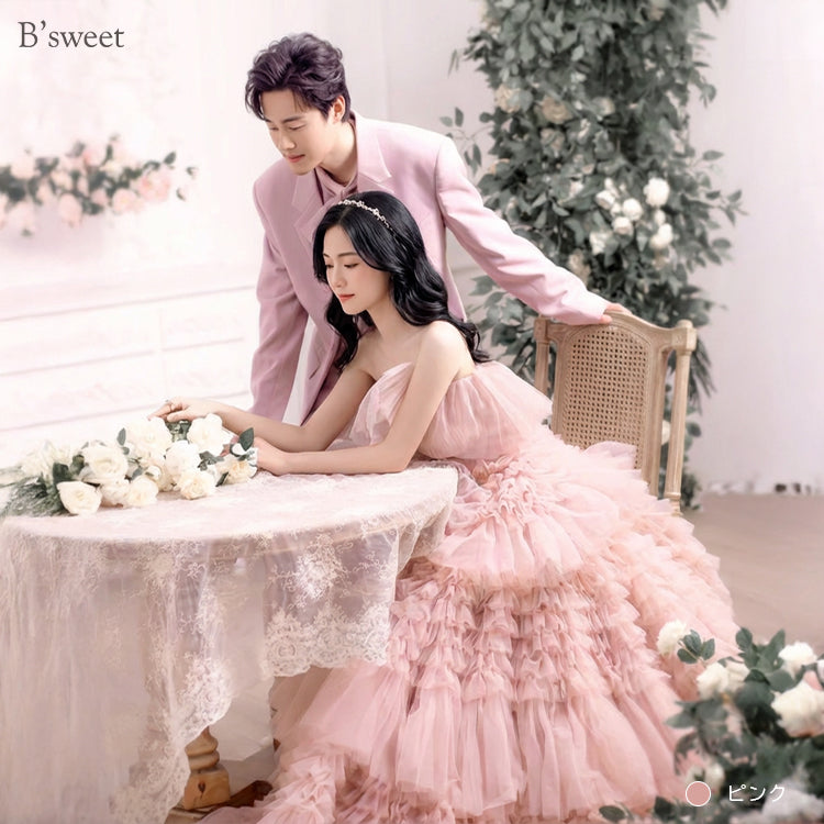 【wd733yi】フリルビスチェトレーンドレス プリンセスライン