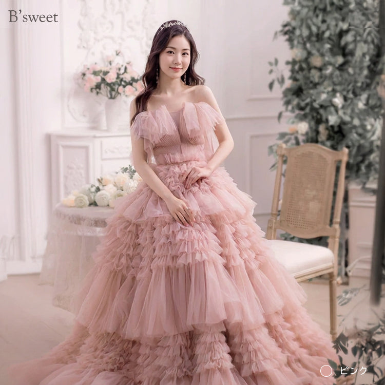 【wd733yi】フリルビスチェトレーンドレス プリンセスライン