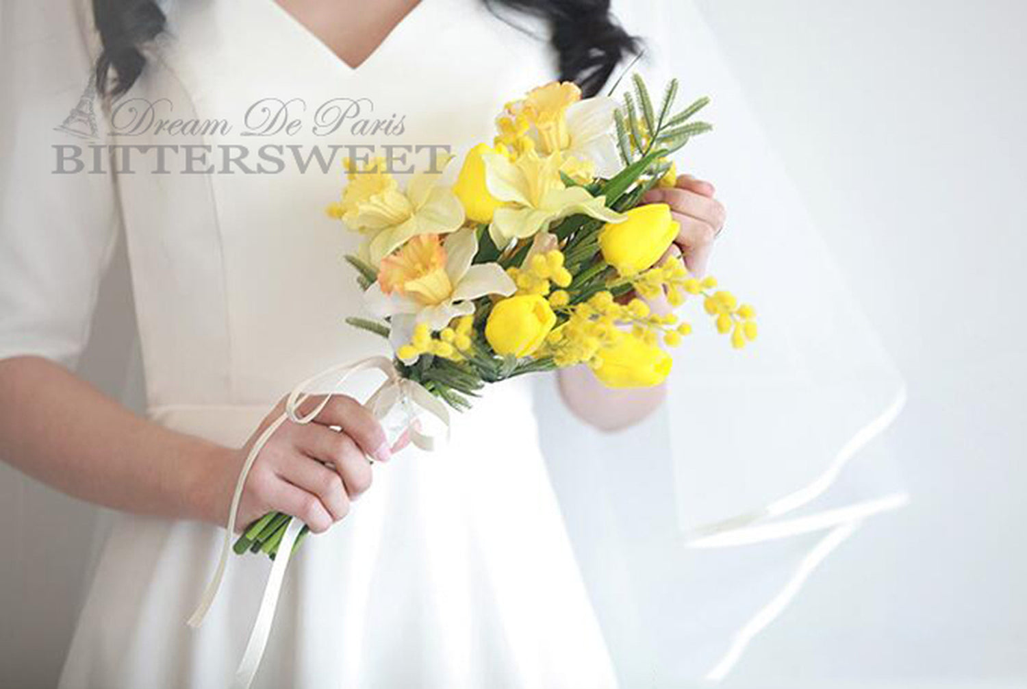 【wd180jx】Vネック半袖ドレス Aライン