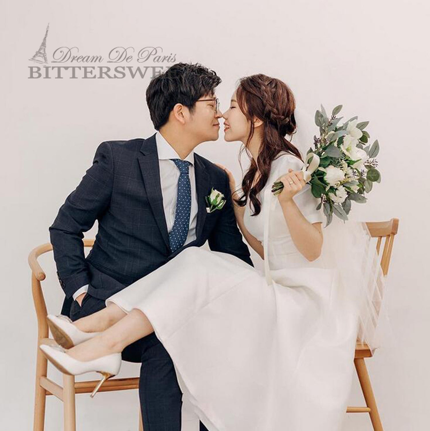 【wd142jx】Vネックミモレ丈ドレス Aライン