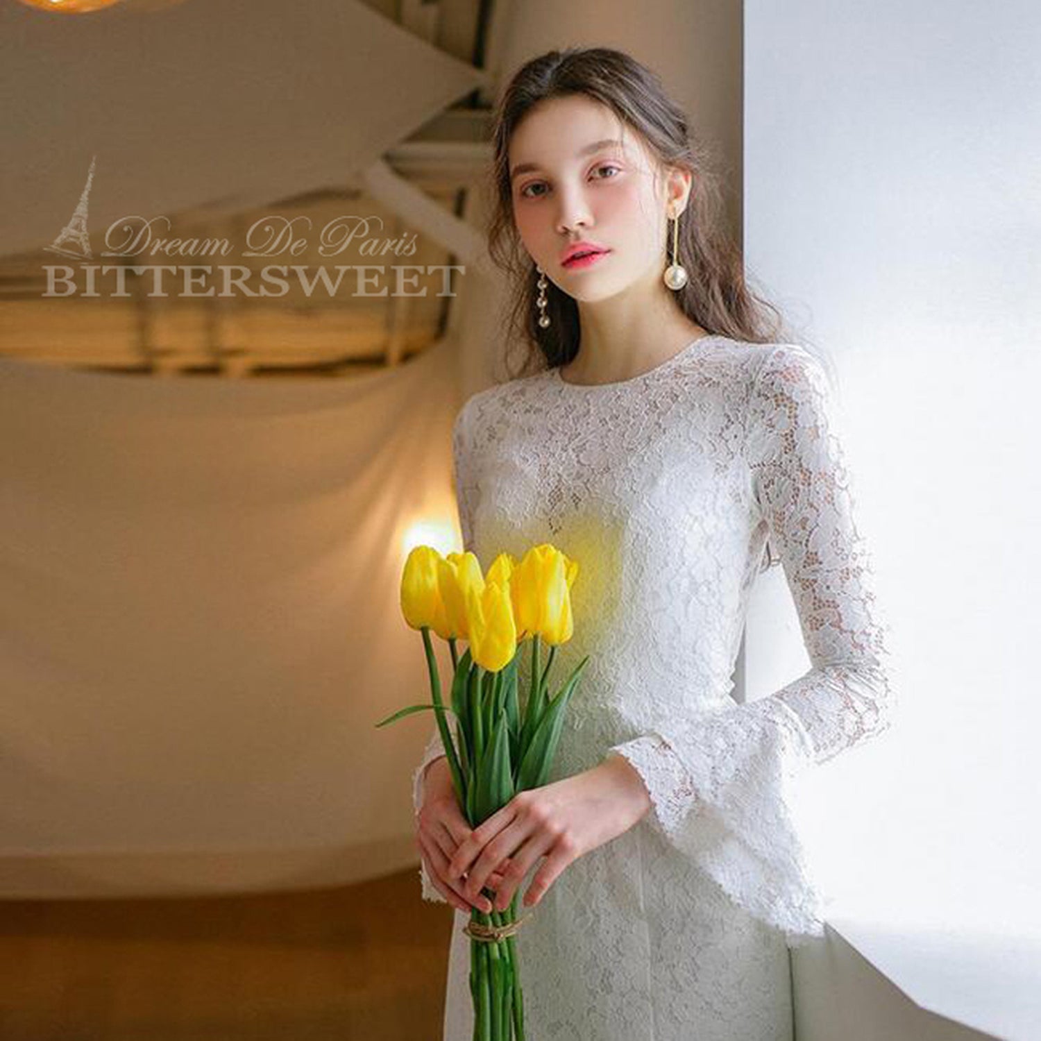 【wd302ls】フレアカフス総レースAラインドレス Aライン