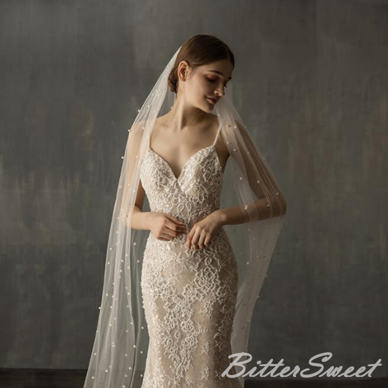 【ts54jd】パールロングベール コーム付き【長さ:約230cm】