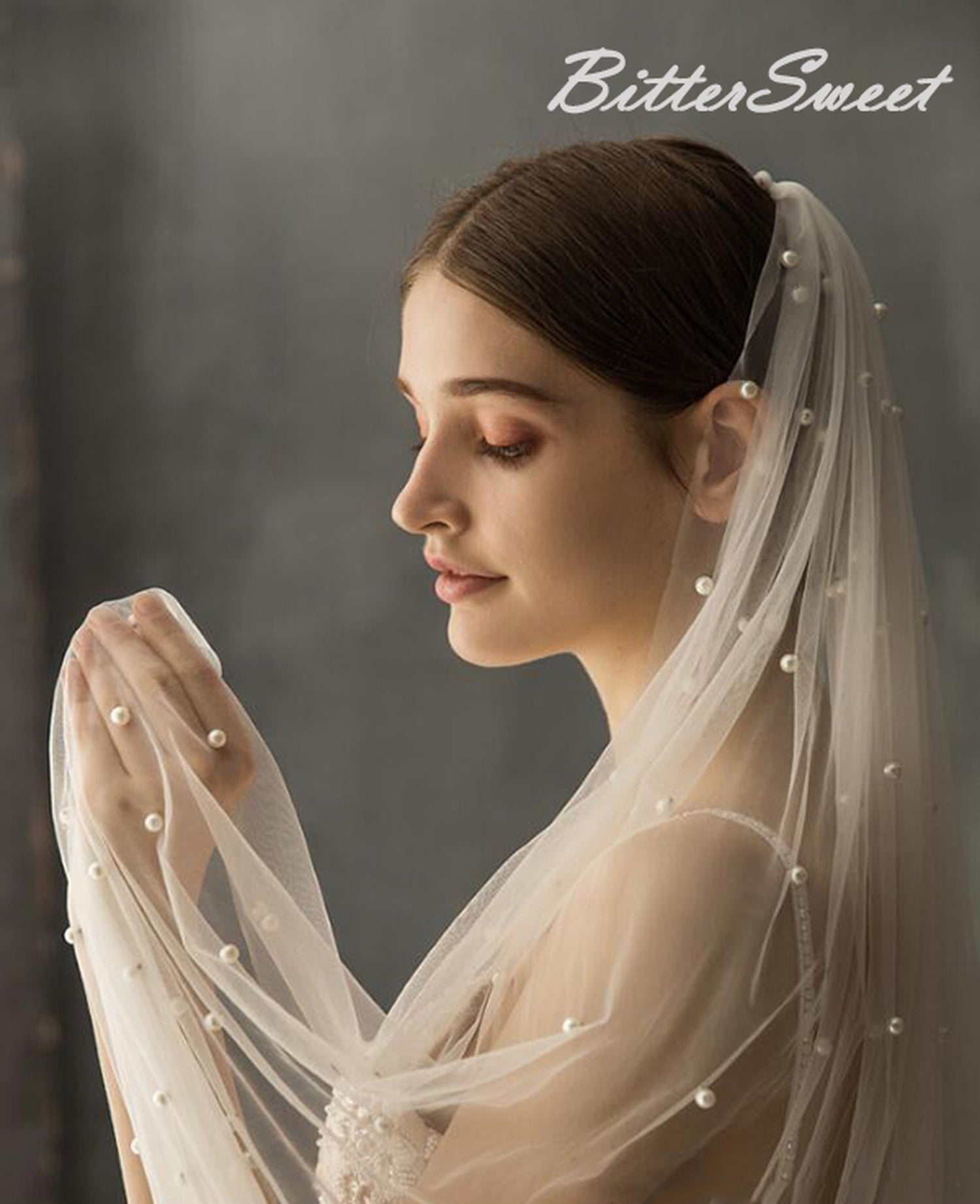 【ts54jd】パールロングベール コーム付き【長さ:約230cm】