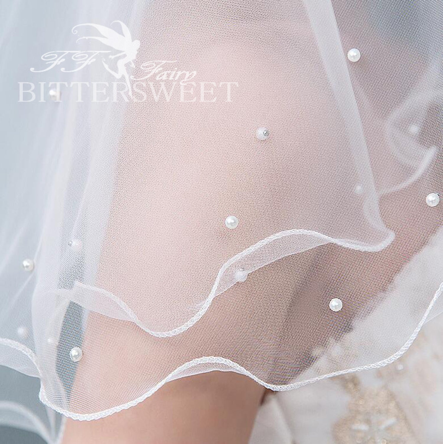 【ts61ax】ウェーブパールミディアムベール コーム付き