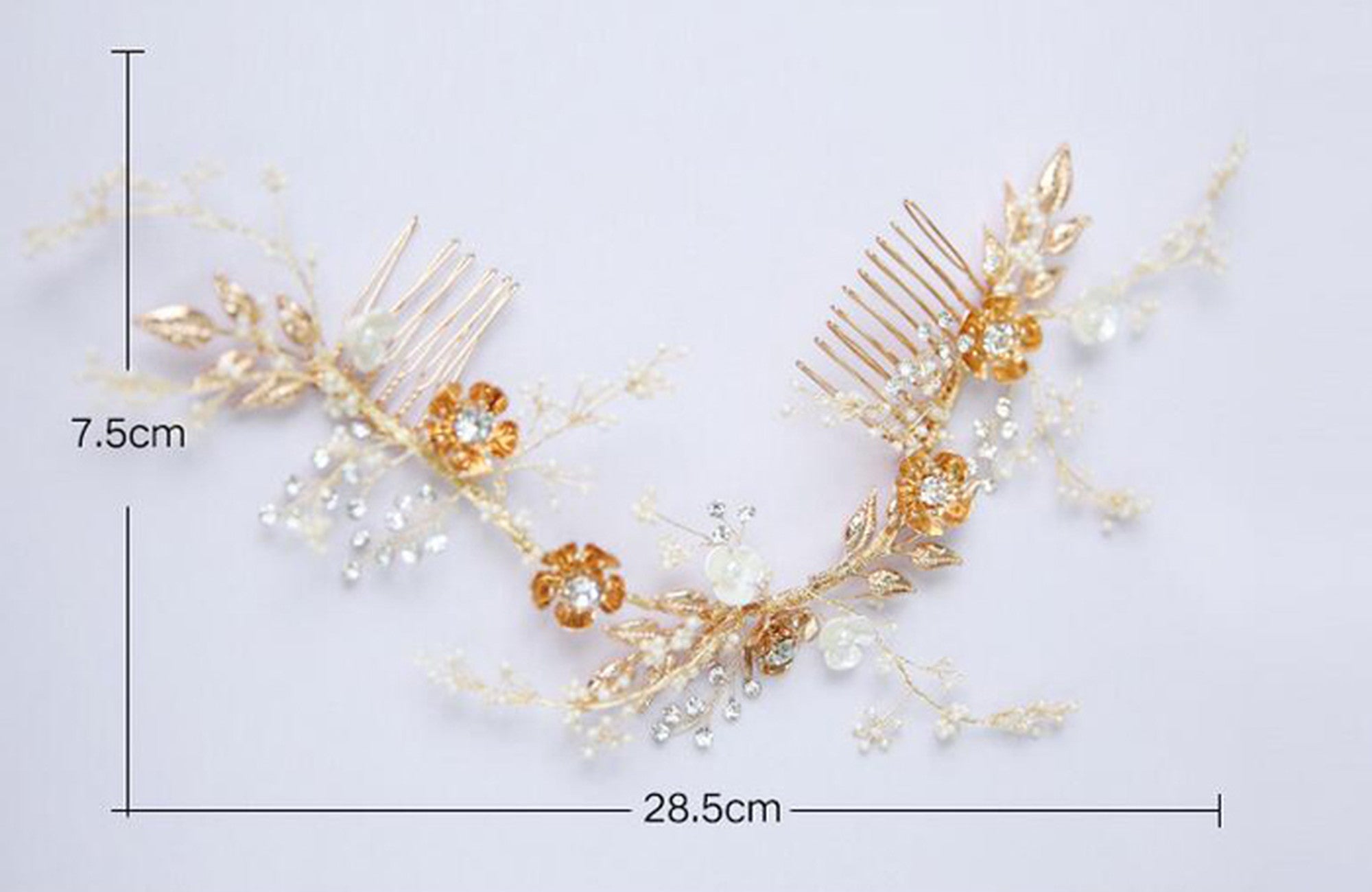 【ac178hm】 ツウィッグフラワーワイヤーアクセサリー 【サイズ】約28.5cm×7.5cm