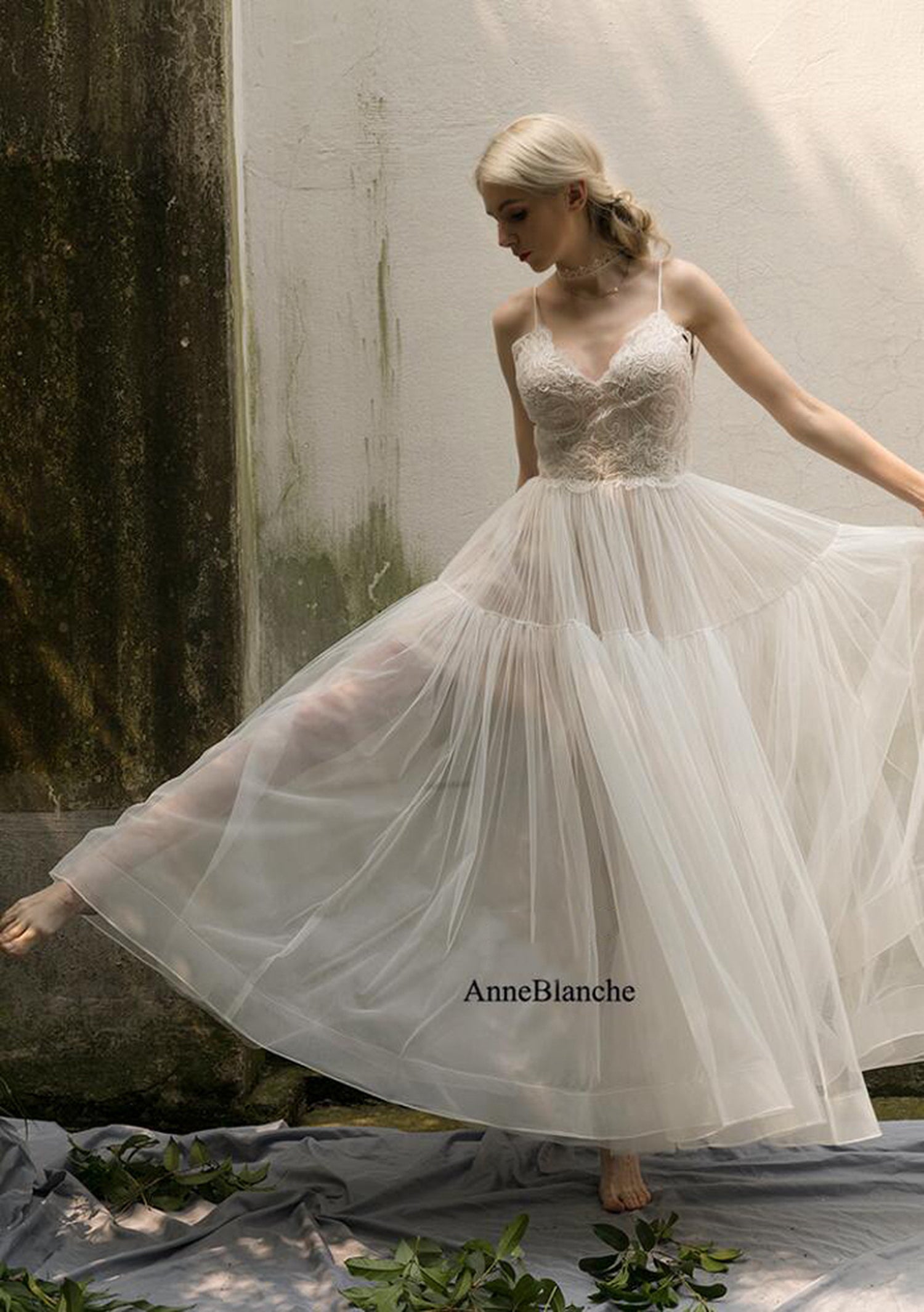 【ur18】キャミソールティアードスカートレースドレス Aライン