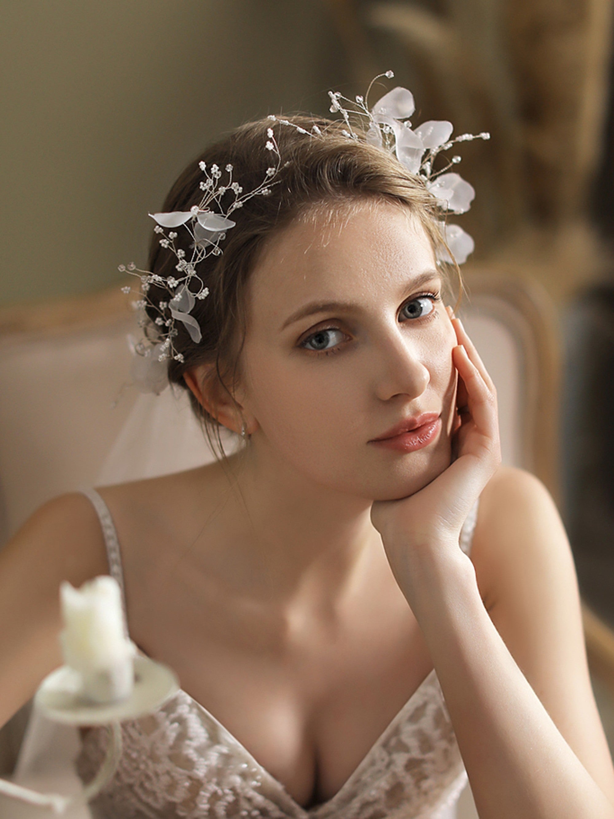 【ts200jd】フラワーワイヤーアクセミディアムベール【長さ約56cm】