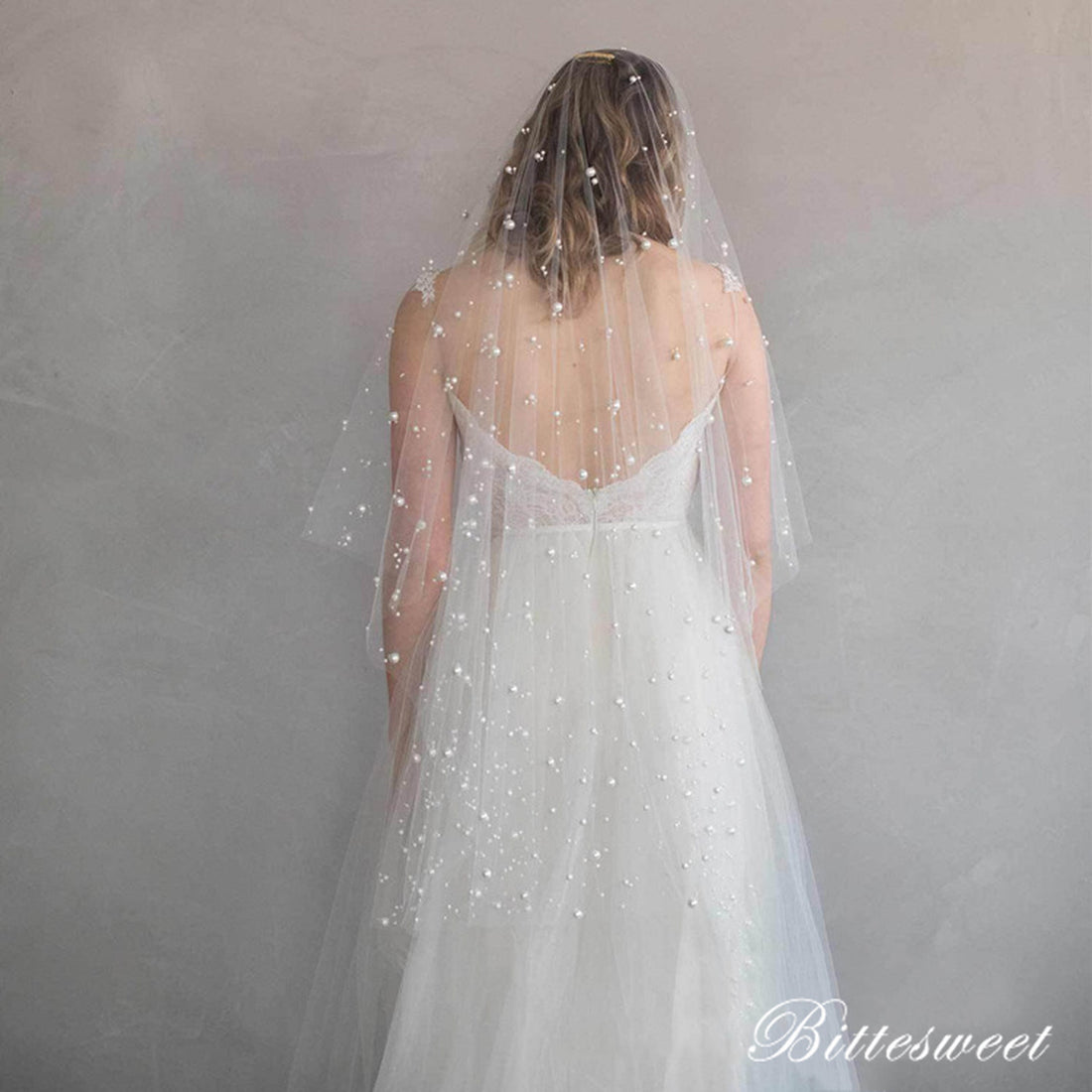 【ts29jd】シャイニーパールロングベール コーム付き