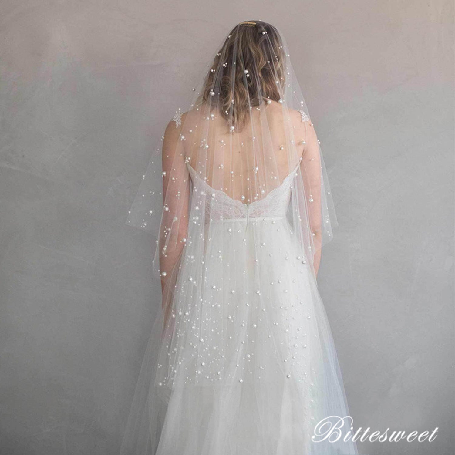 【ts29jd】シャイニーパールロングベール コーム付き