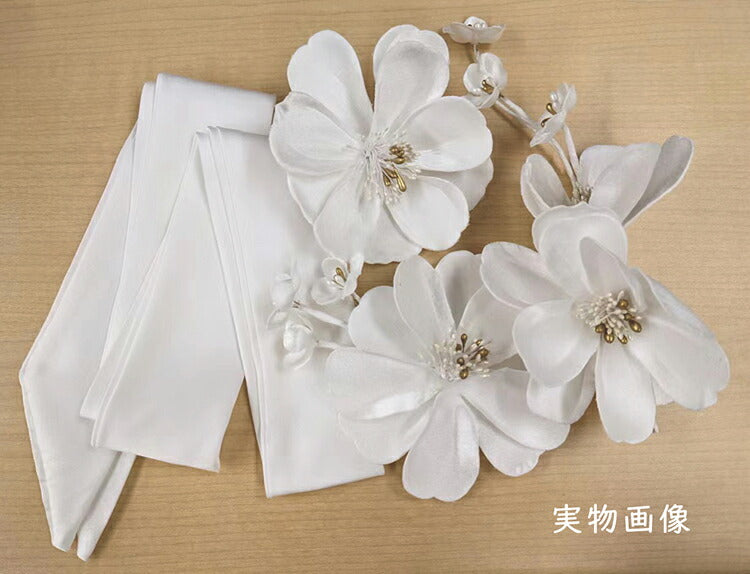 【ac207】ホワイトブロッサムリボンパーツ